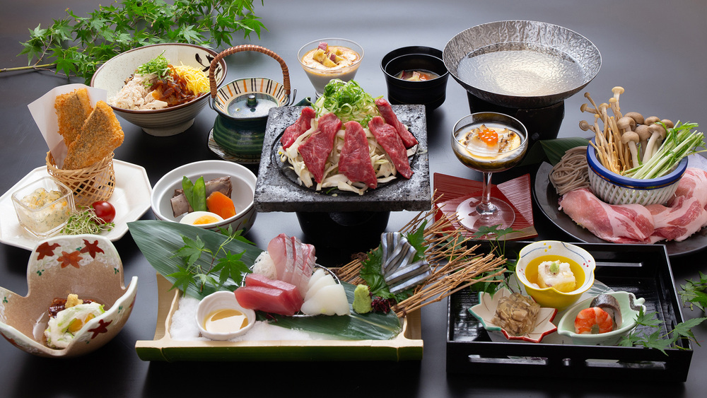 【人気No.1】薩摩牛・アワビ・薩摩豚！鹿児島の味覚を堪能する♪桜島会席プラン